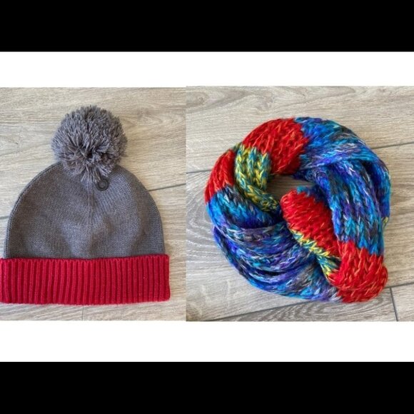 NWOT The Rail  Beanie Hat+ Knit Cube Scarf - Picture 1 of 10